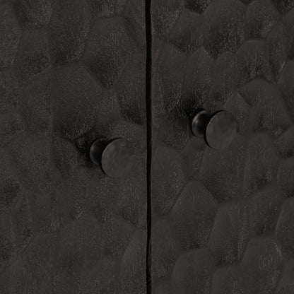 Sideskab Sort 60x33x75 cm Massivt mangotræ