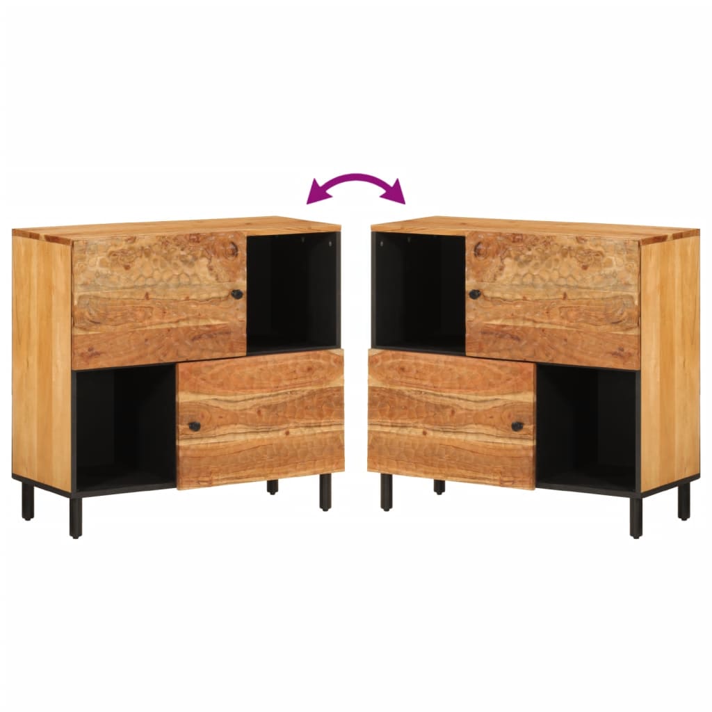 Beistellschrank 80x33x75 cm Massivholz Akazie