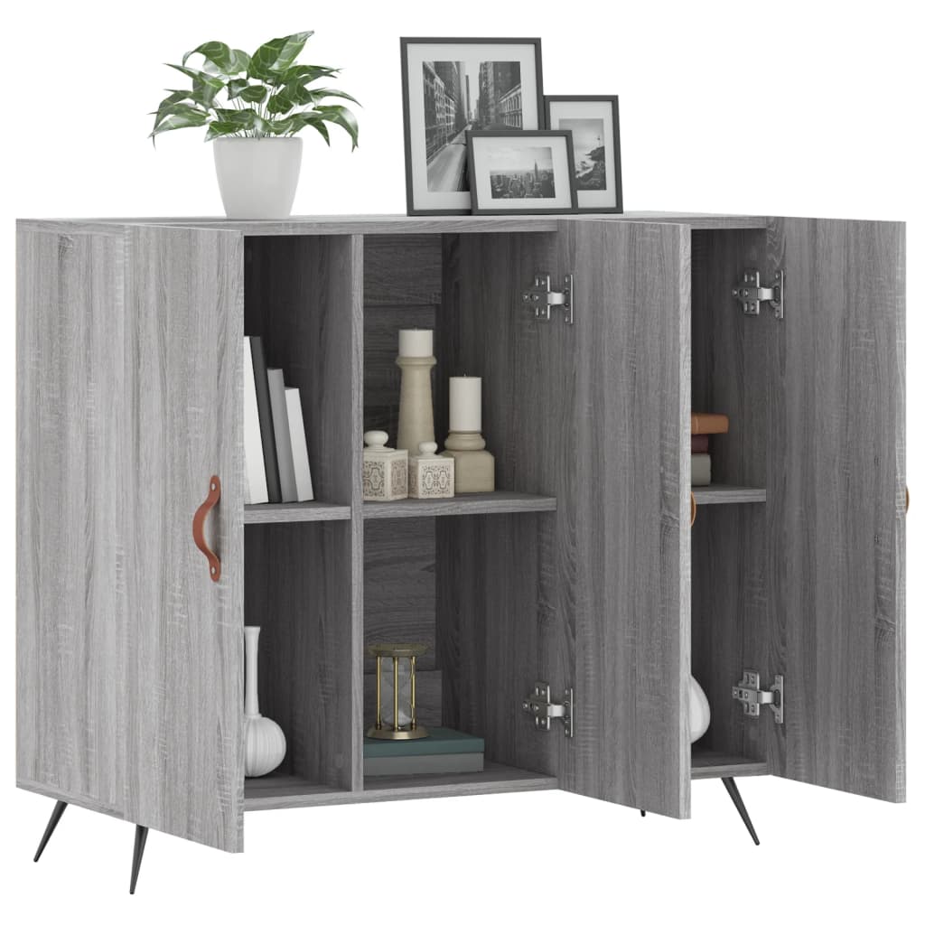 Skænk Grå Sonoma 90x34x80 cm Træmateriale