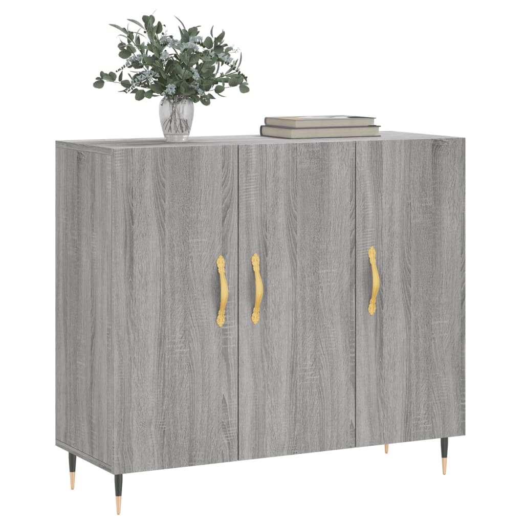 Skænk Grå Sonoma 90x34x80 cm Træmateriale