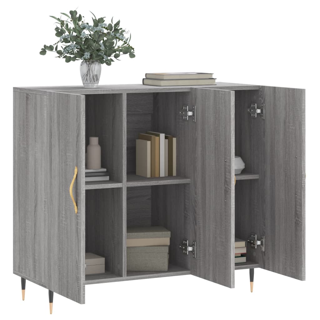 Skænk Grå Sonoma 90x34x80 cm Træmateriale