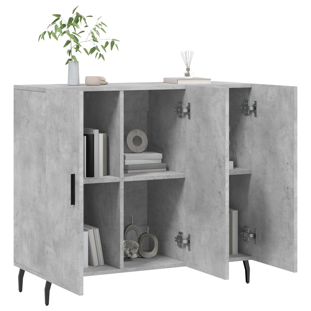 Sideboard Betongrau 90x34x80 cm Holzwerkstoff