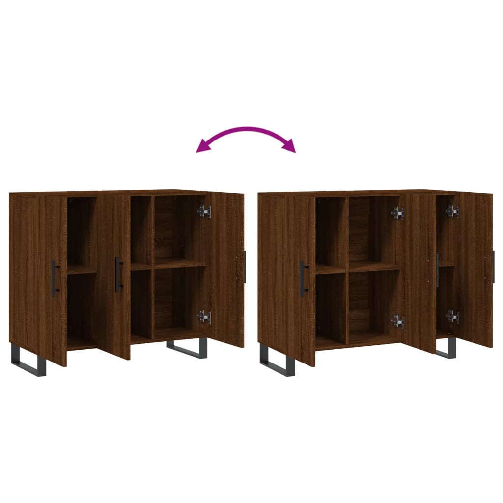Sideboard Braun Eichen-Optik 90x34x80 cm Holzwerkstoff