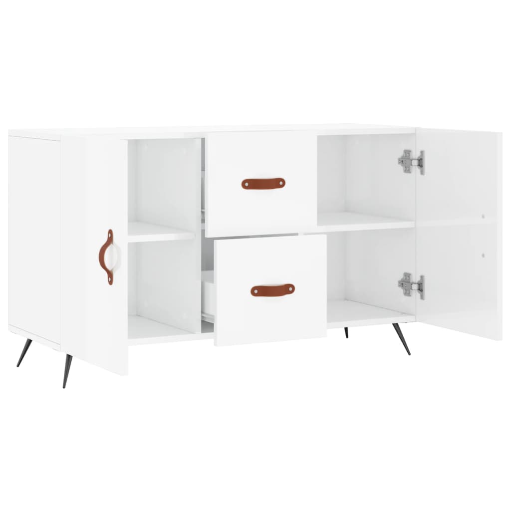 Skænk Højglans Hvid 100x36x60 cm Træmateriale