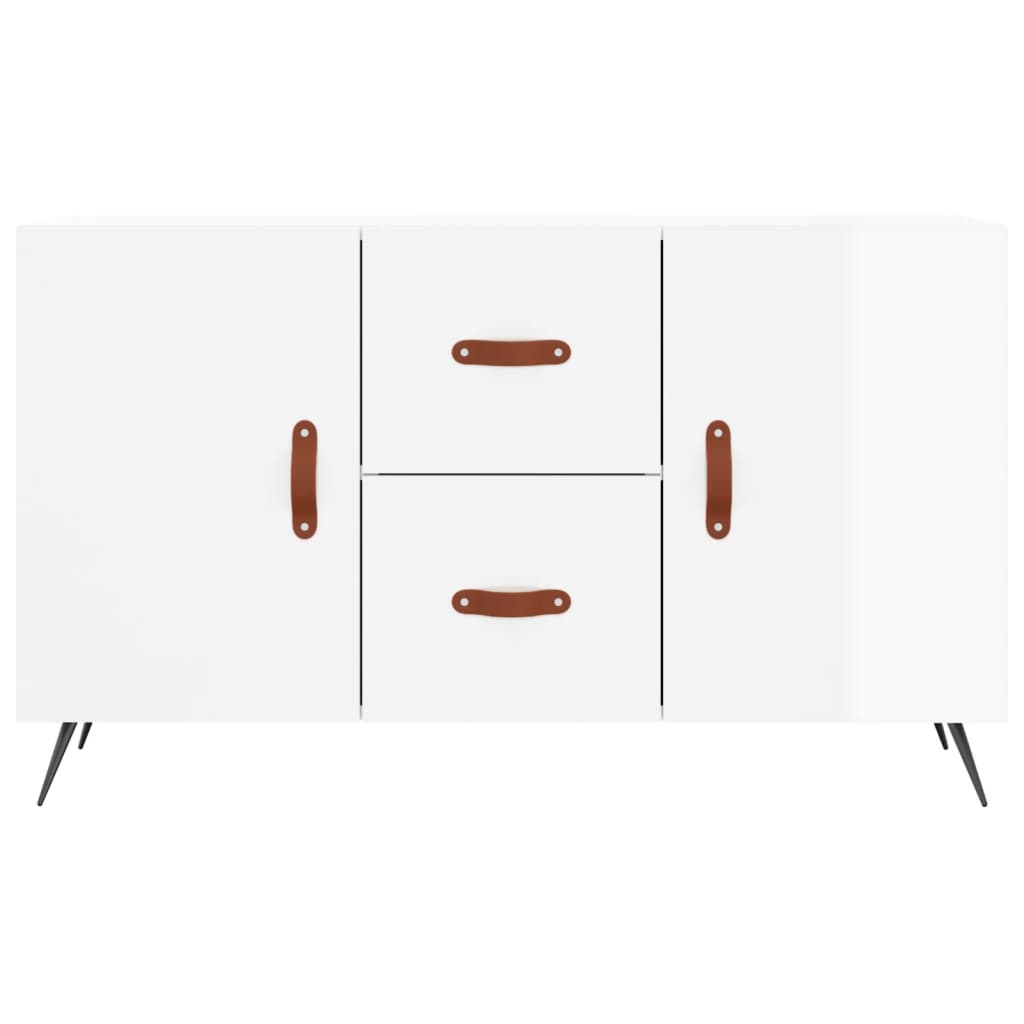 Skænk Højglans Hvid 100x36x60 cm Træmateriale