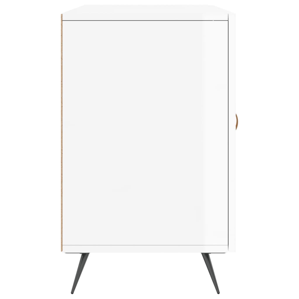 Skænk Højglans Hvid 100x36x60 cm Træmateriale