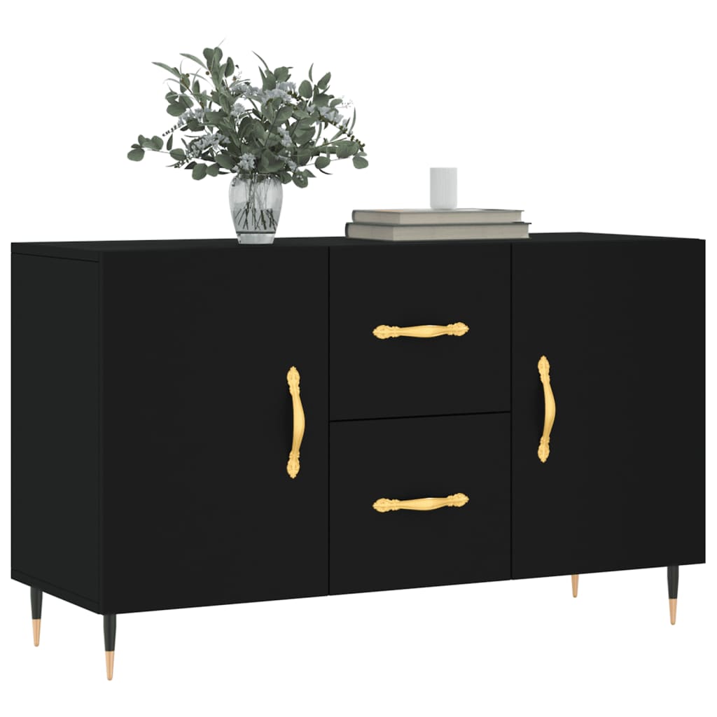 Skænk Sort 100x36x60 cm Træ Materiale