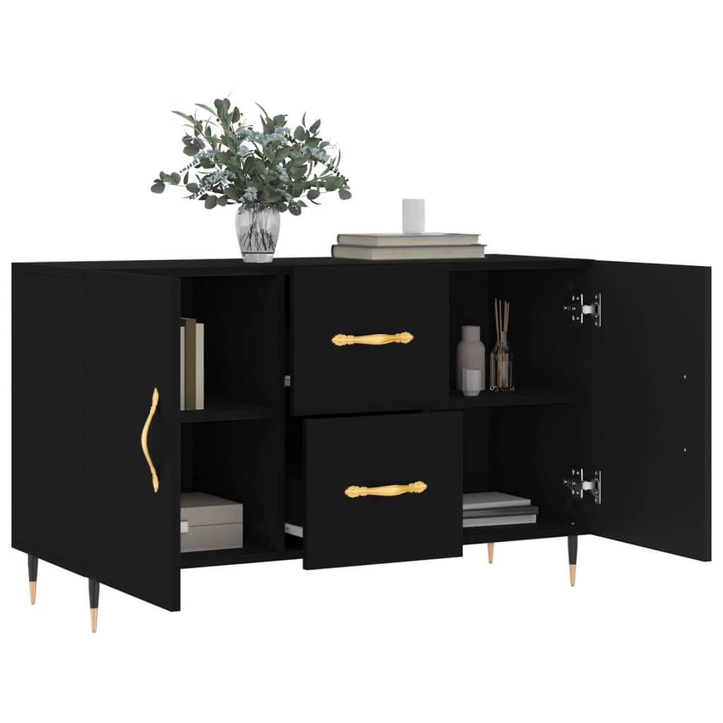 Skænk Sort 100x36x60 cm Træ Materiale