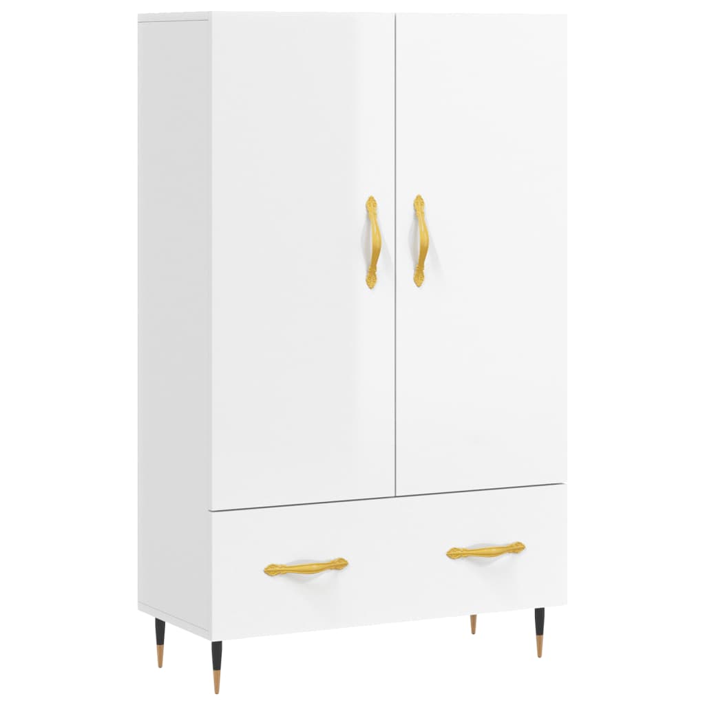 Highboard Hochglanz-Weiß 69,5x31x115 cm Holzwerkstoff