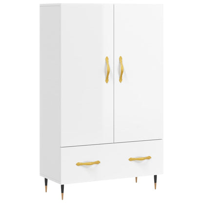 Highboard Hochglanz-Weiß 69,5x31x115 cm Holzwerkstoff