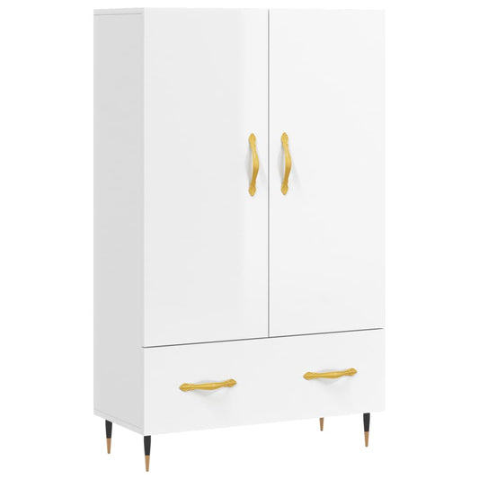 Highboard Hochglanz-Weiß 69,5x31x115 cm Holzwerkstoff