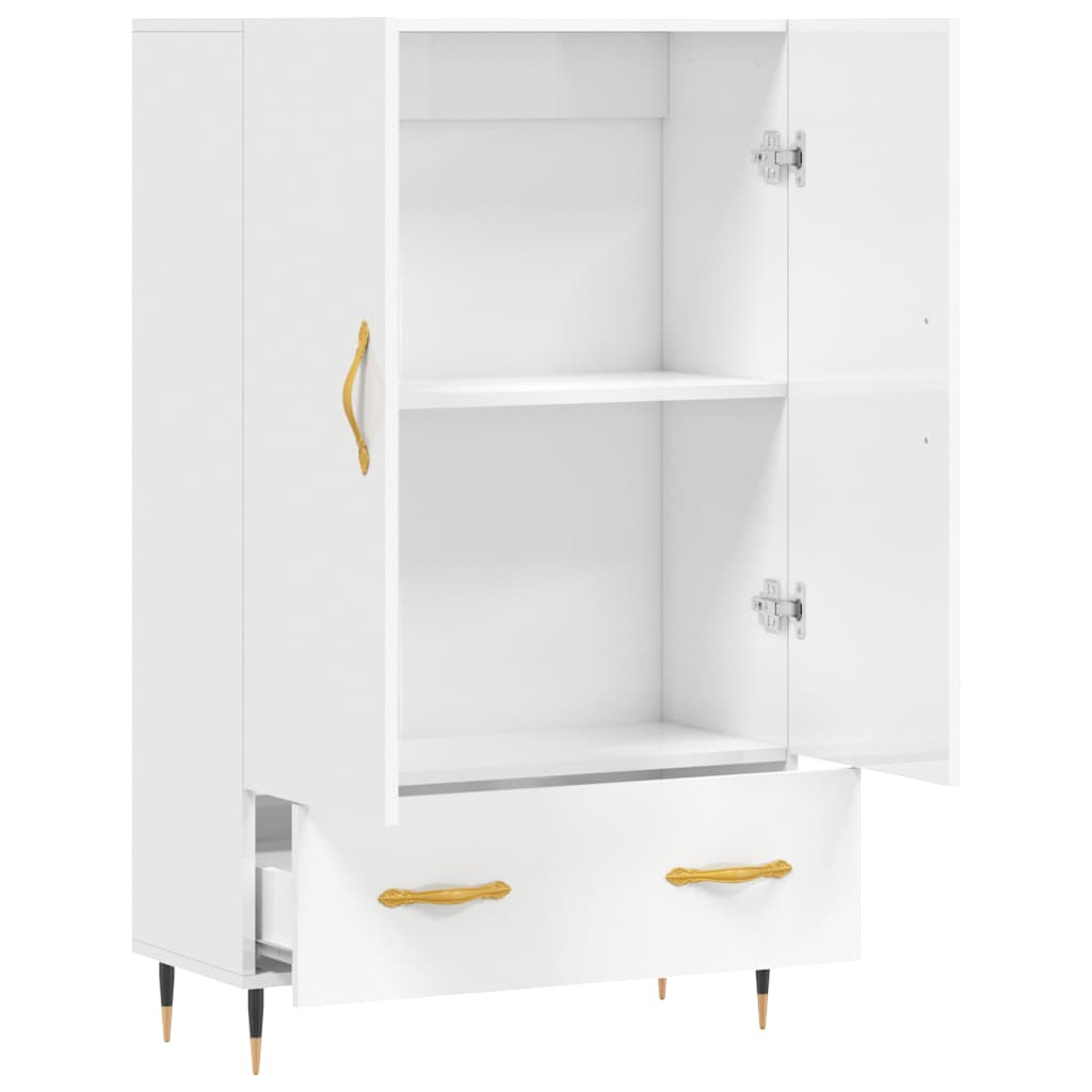 Highboard Hochglanz-Weiß 69,5x31x115 cm Holzwerkstoff