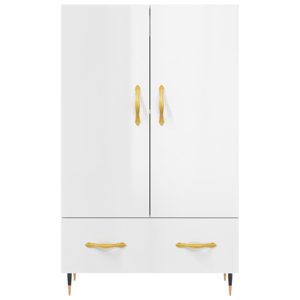 Highboard Hochglanz-Weiß 69,5x31x115 cm Holzwerkstoff