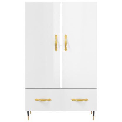 Highboard Hochglanz-Weiß 69,5x31x115 cm Holzwerkstoff