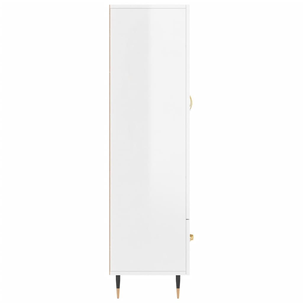 Highboard Hochglanz-Weiß 69,5x31x115 cm Holzwerkstoff
