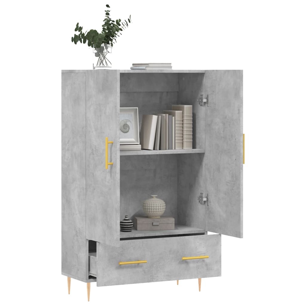 Highboard Betongrau 69,5x31x115 cm Holzwerkstoff