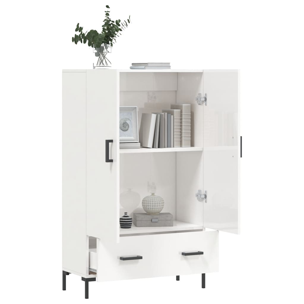 Highboard Hochglanz-Weiß 69,5x31x115 cm Holzwerkstoff