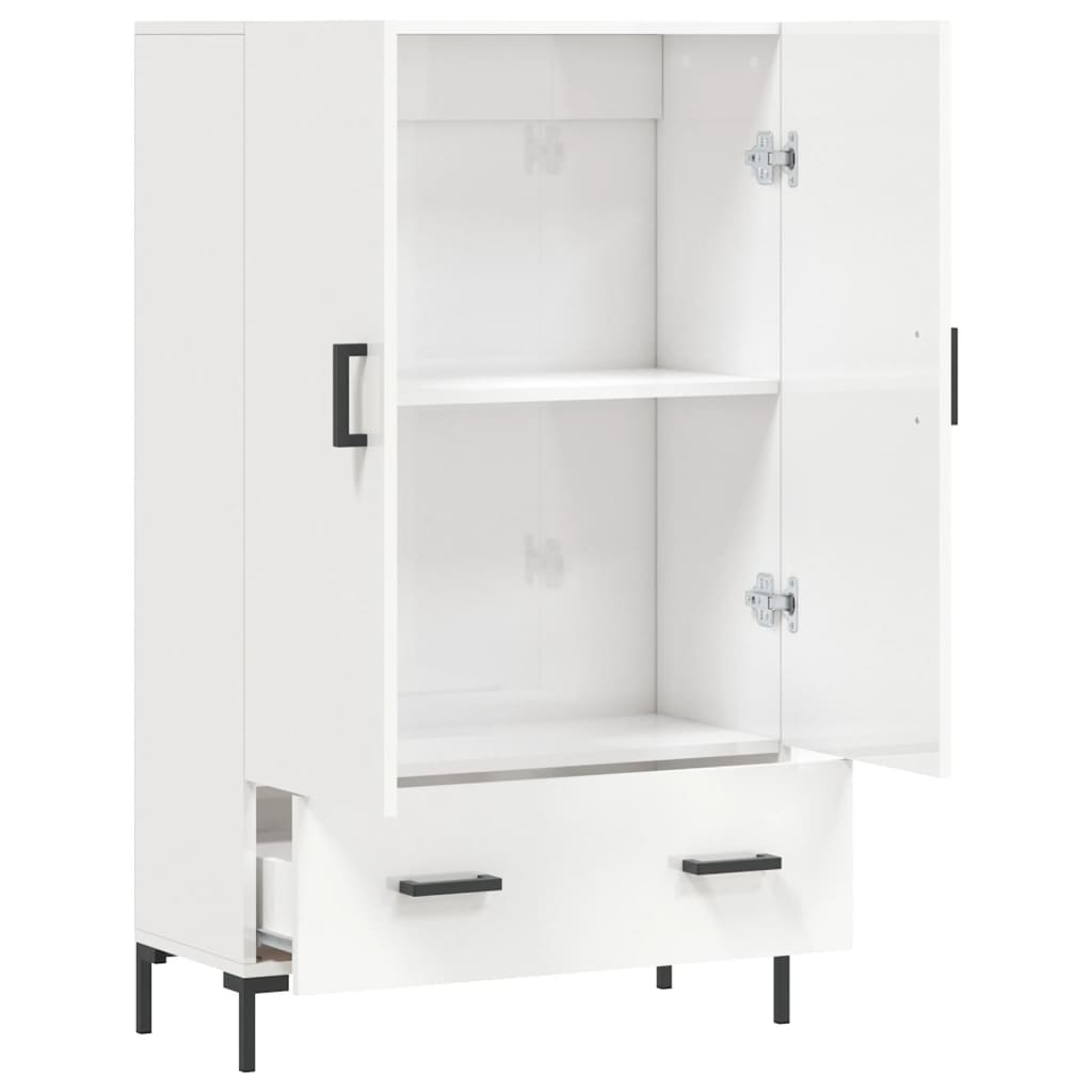 Highboard Hochglanz-Weiß 69,5x31x115 cm Holzwerkstoff