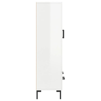 Highboard Hochglanz-Weiß 69,5x31x115 cm Holzwerkstoff