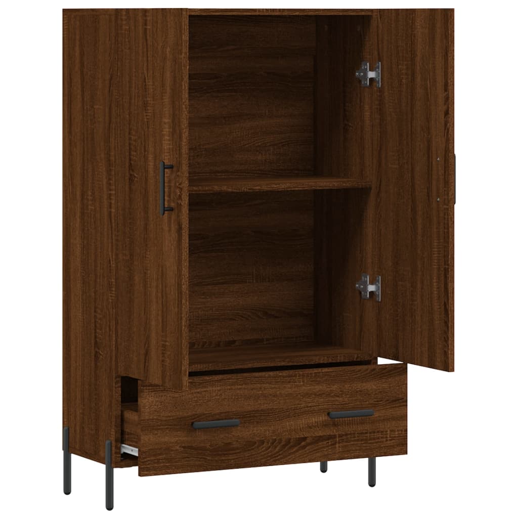 Highboard Braun Eichen-Optik 69,5x31x115 cm Holzwerkstoff
