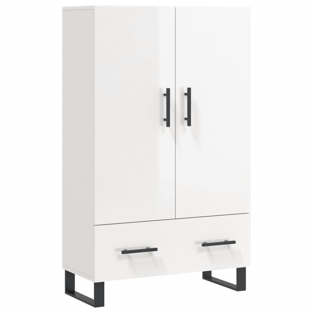 Highboard Hochglanz-Weiß 69,5x31x115 cm Holzwerkstoff