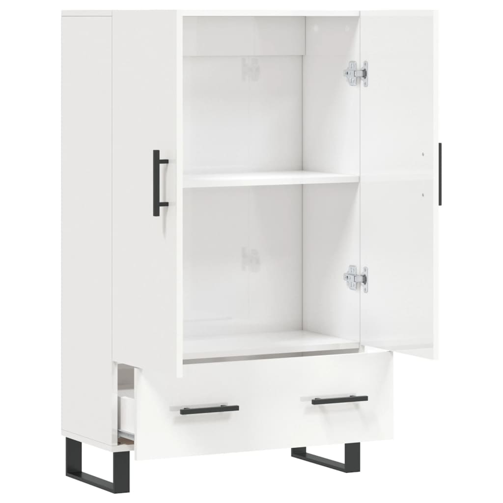 Highboard Hochglanz-Weiß 69,5x31x115 cm Holzwerkstoff