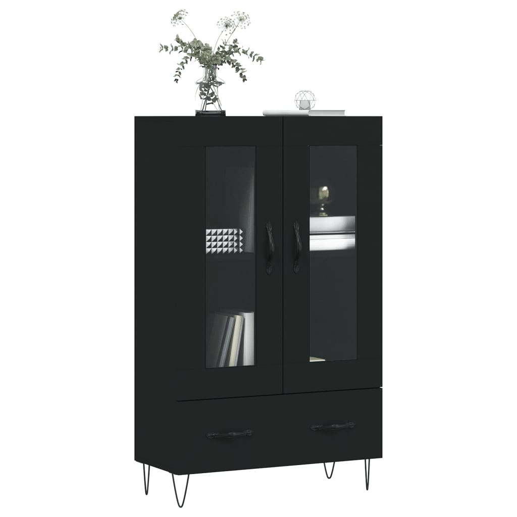 Highboard Schwarz 69,5x31x115 cm Holzwerkstoff