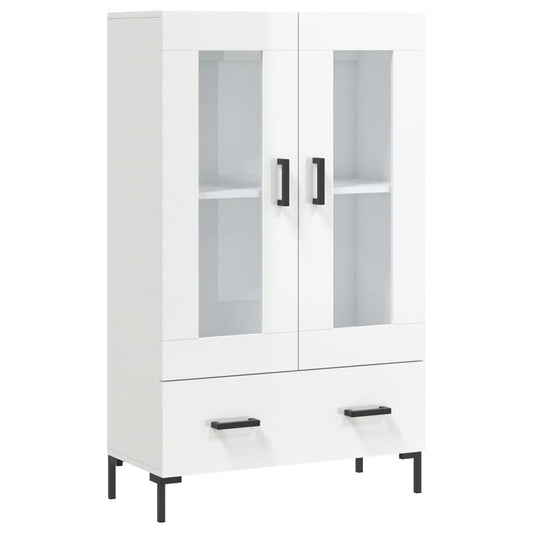Highboard Højglans Hvid 69,5x31x115 cm Træmateriale