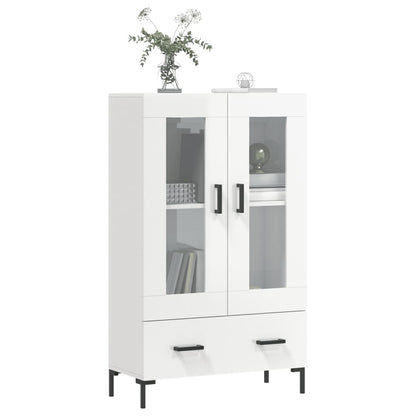 Highboard Højglans Hvid 69,5x31x115 cm Træmateriale