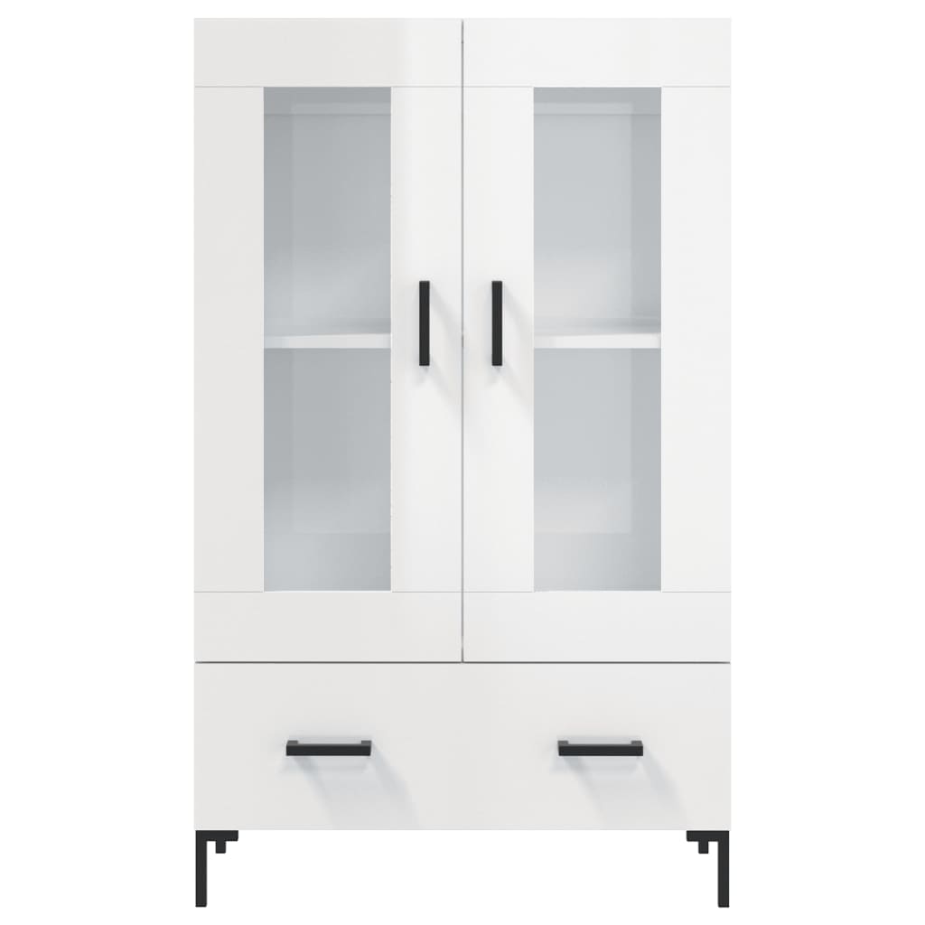 Highboard Højglans Hvid 69,5x31x115 cm Træmateriale