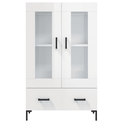 Highboard Højglans Hvid 69,5x31x115 cm Træmateriale