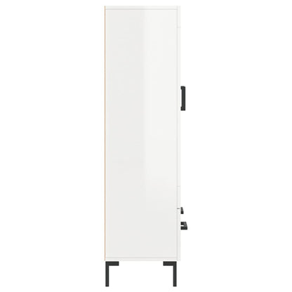 Highboard Højglans Hvid 69,5x31x115 cm Træmateriale