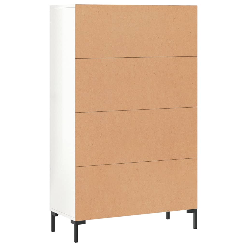 Highboard Højglans Hvid 69,5x31x115 cm Træmateriale