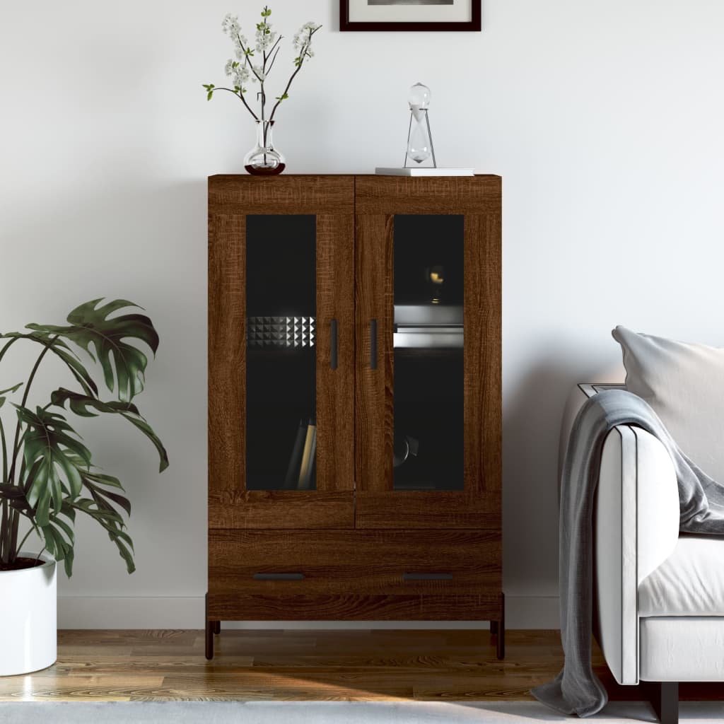 Highboard Braun Eichen-Optik 69,5x31x115 cm Holzwerkstoff