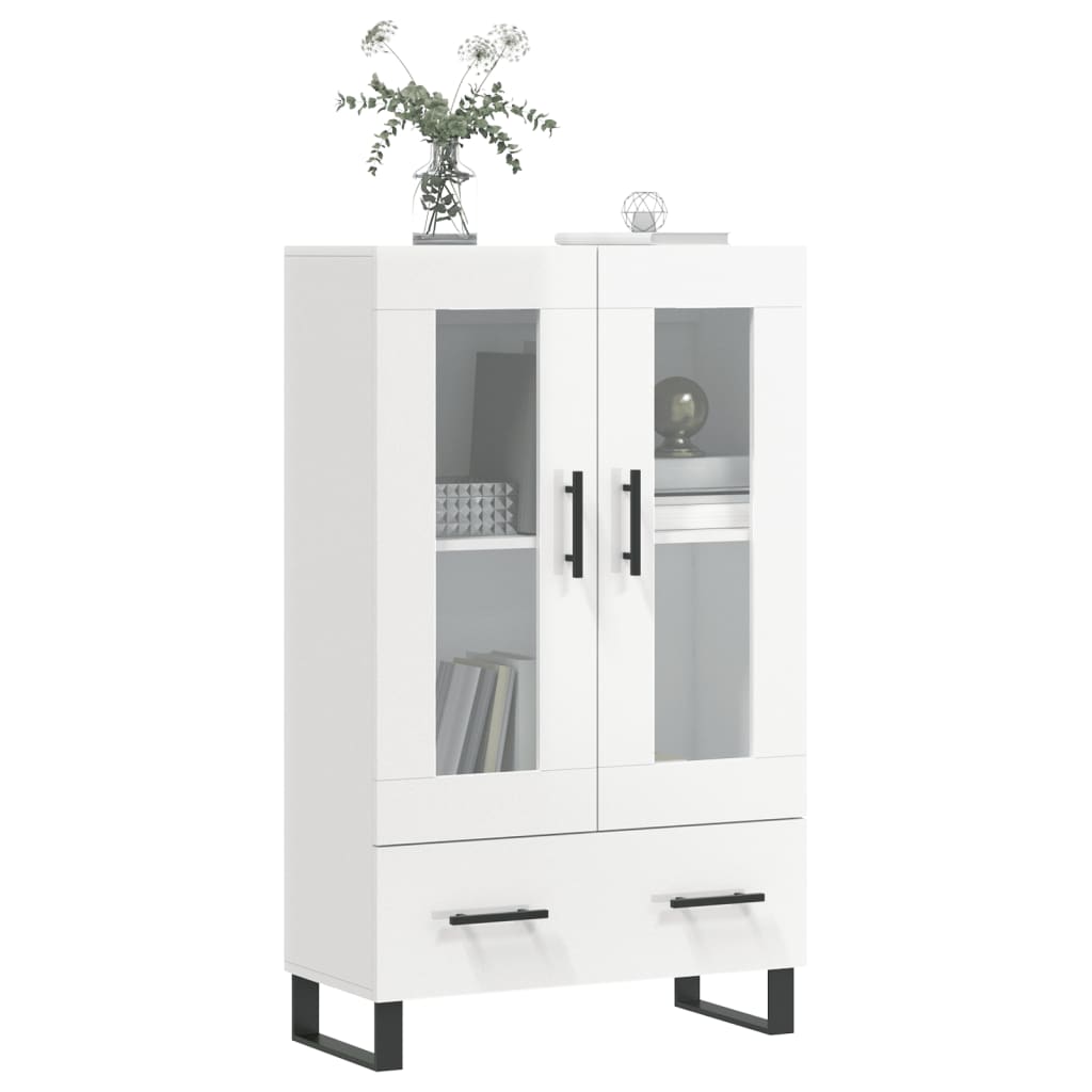 Highboard Hochglanz-Weiß 69,5x31x115 cm Holzwerkstoff