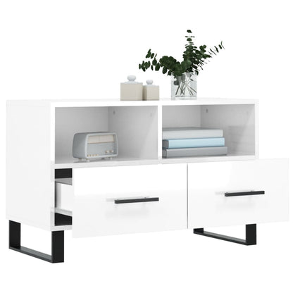 TV-Schrank Hochglanz-Weiß 80x36x50 cm Holzwerkstoff