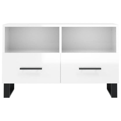 TV-Schrank Hochglanz-Weiß 80x36x50 cm Holzwerkstoff