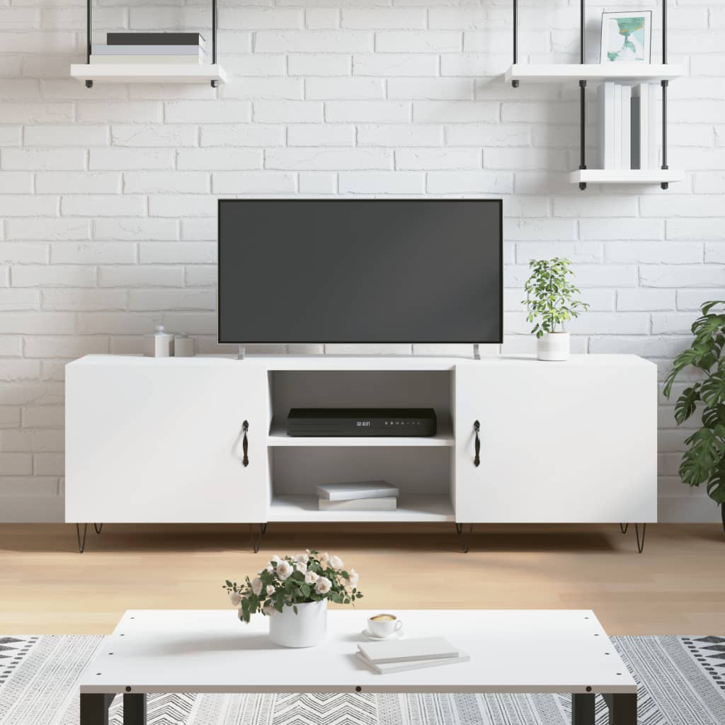 TV-skab Hvid 150x30x50 cm Træ Materiale