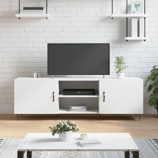 TV-skab Hvid 150x30x50 cm Træ Materiale