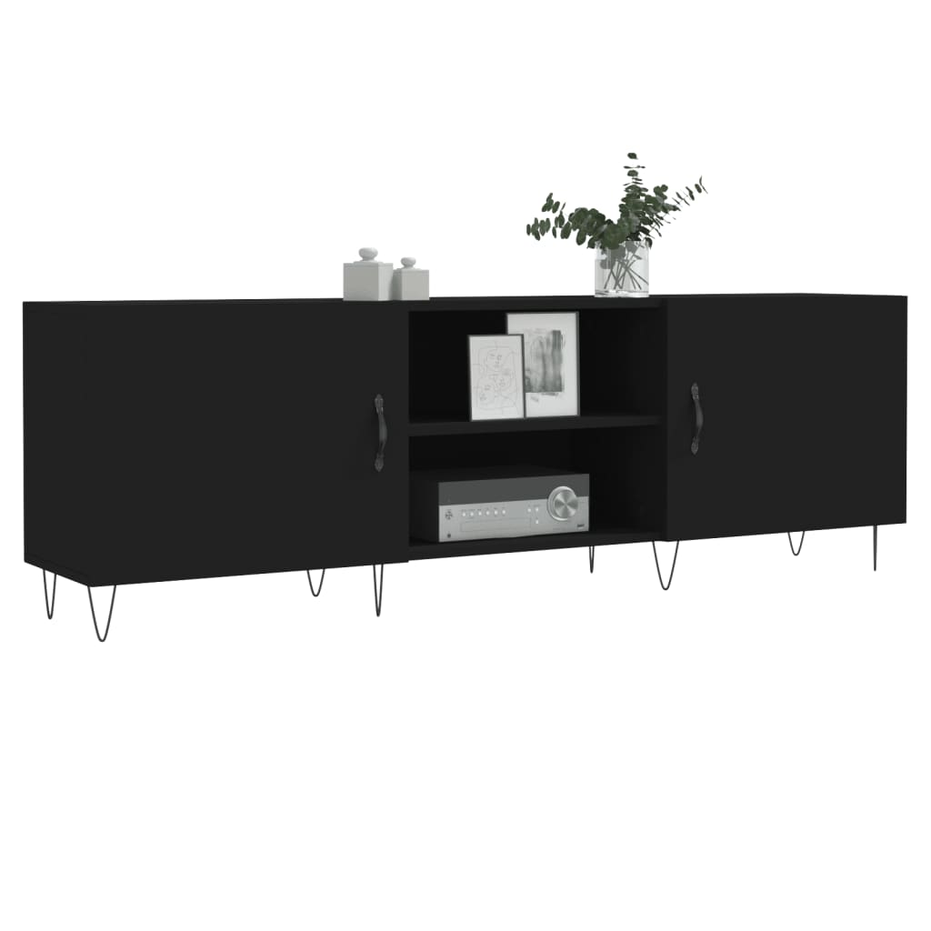 TV-skab Sort 150x30x50 cm Træ Materiale