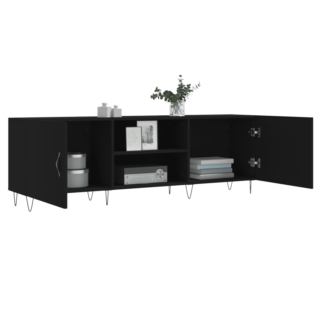 TV-skab Sort 150x30x50 cm Træ Materiale