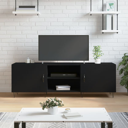 TV-skab Sort 150x30x50 cm Træ Materiale