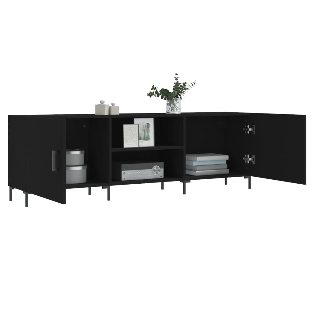 TV-skab Sort 150x30x50 cm Træ Materiale