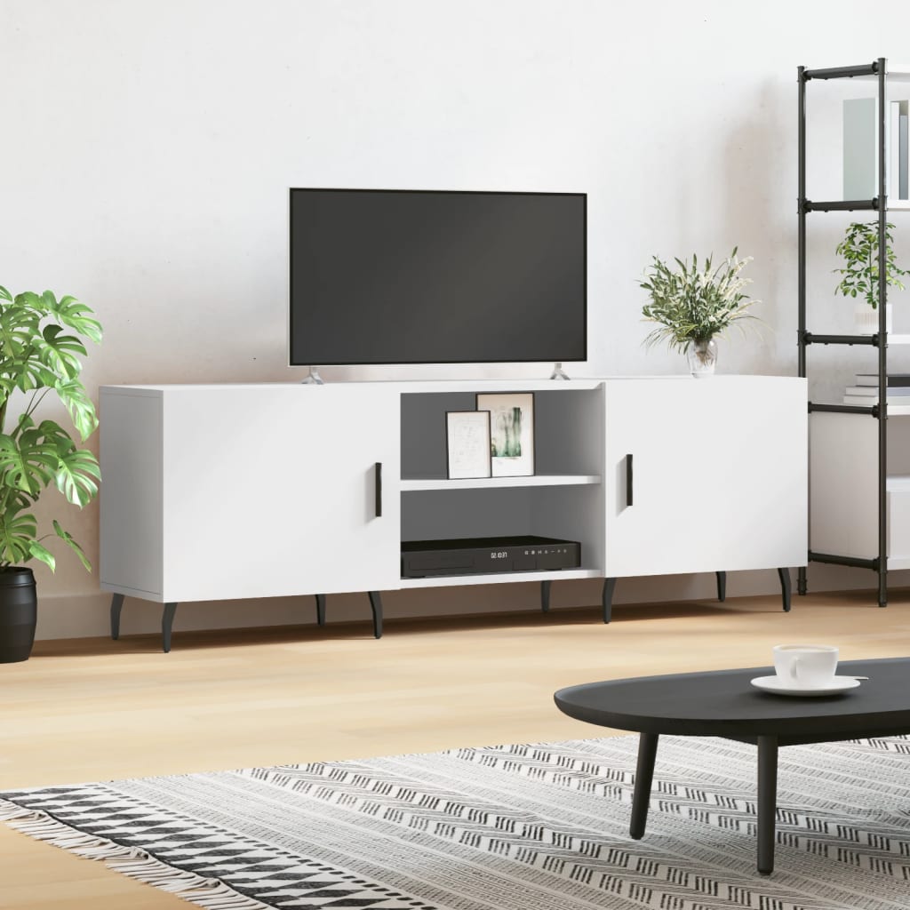 TV-skab Hvid 150x30x50 cm Træ Materiale