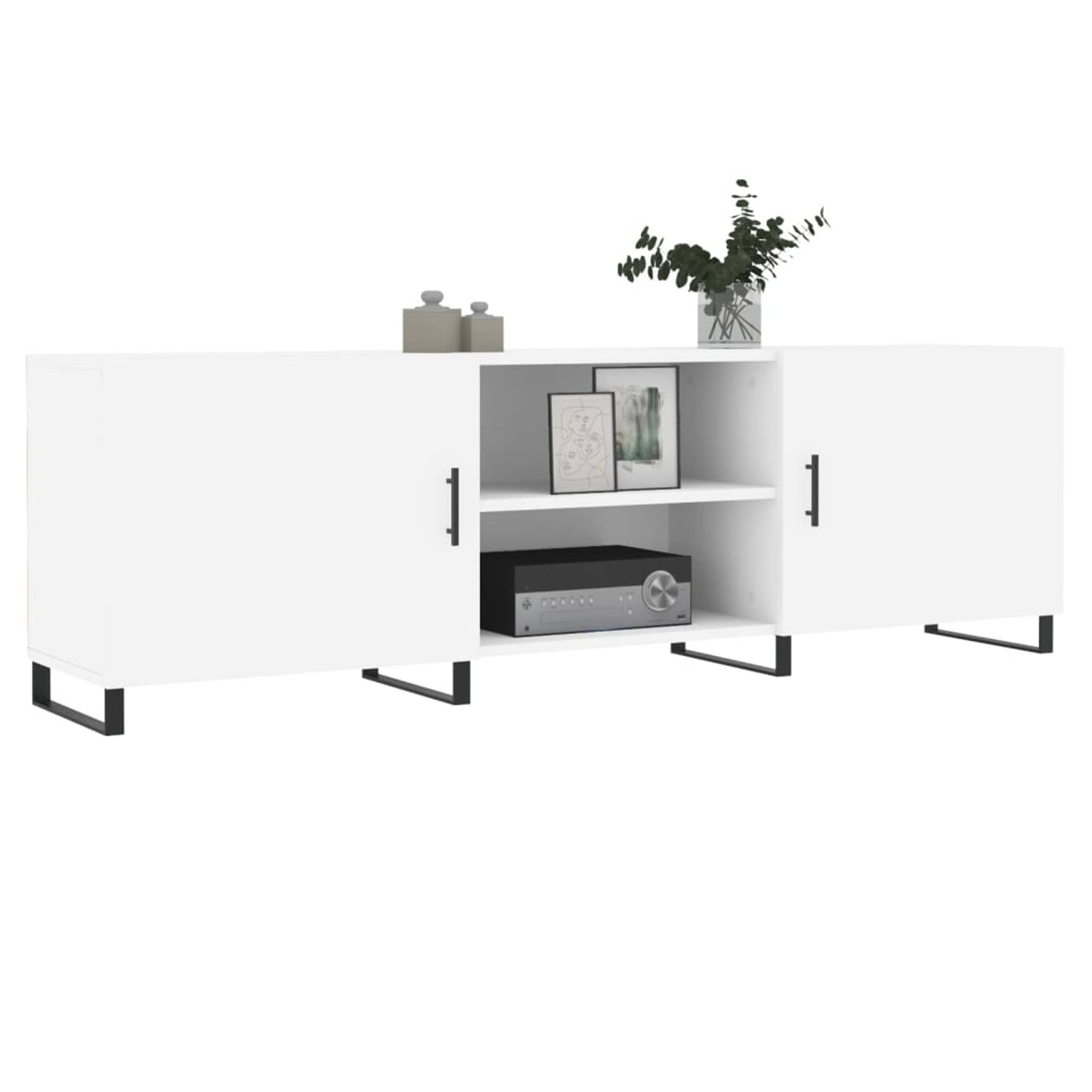 TV-skab Hvid 150x30x50 cm Træ Materiale