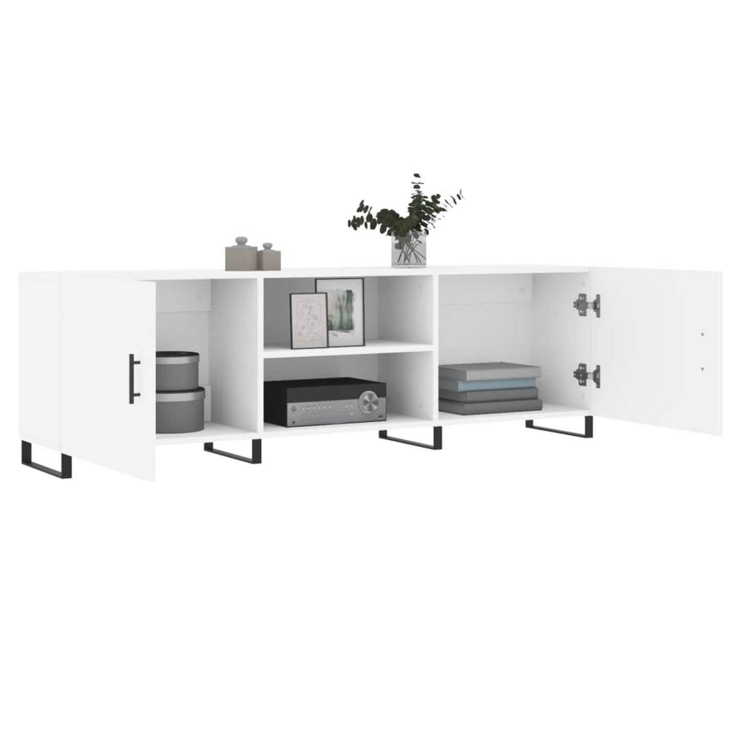 TV-skab Hvid 150x30x50 cm Træ Materiale