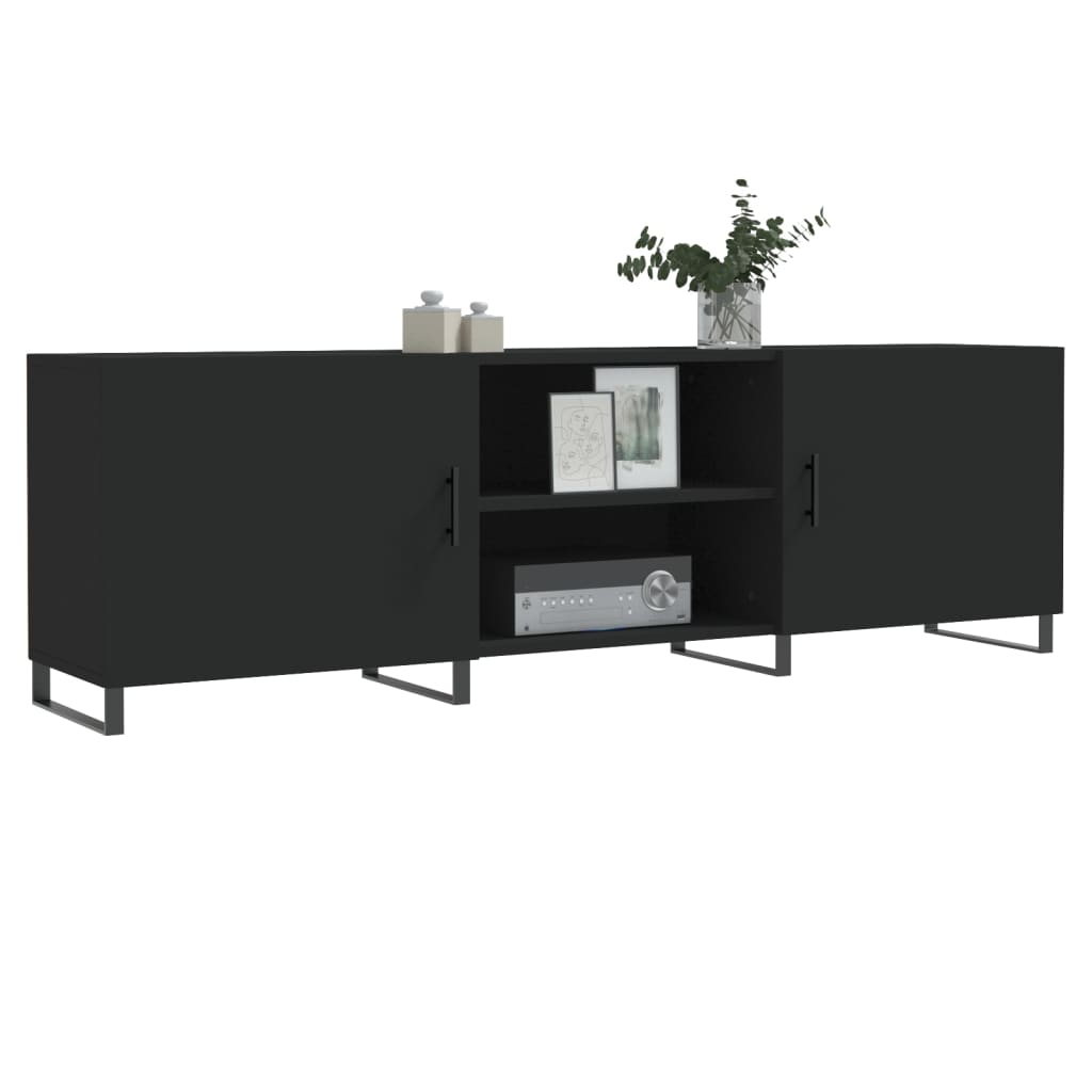 TV-skab Sort 150x30x50 cm Træ Materiale