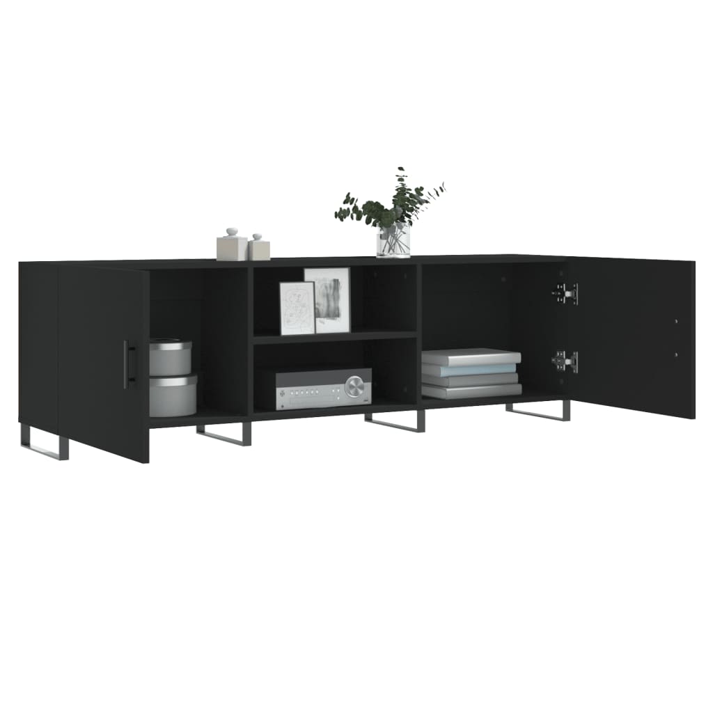 TV-skab Sort 150x30x50 cm Træ Materiale