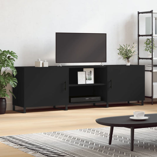 TV-skab Sort 150x30x50 cm Træ Materiale