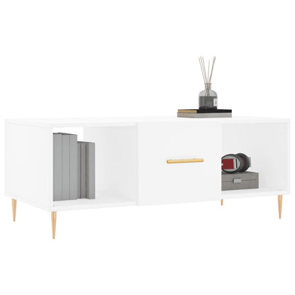 Sofabord Hvid 102x50x40 cm Træ Materiale